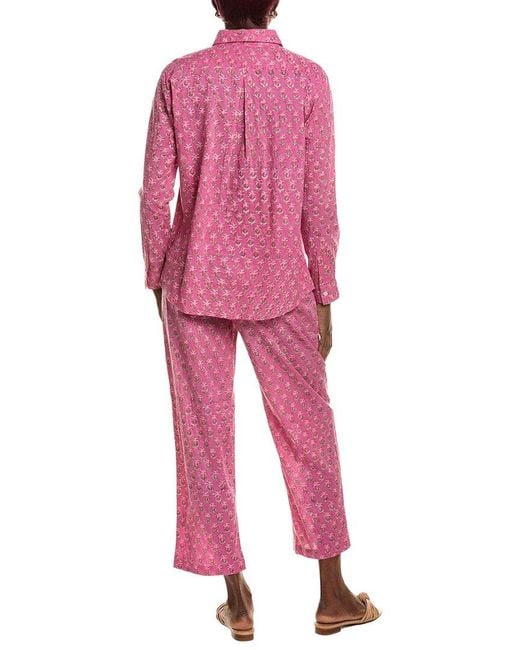 MER ST BARTH Pink 2Pc Clementine Top & Pant Set