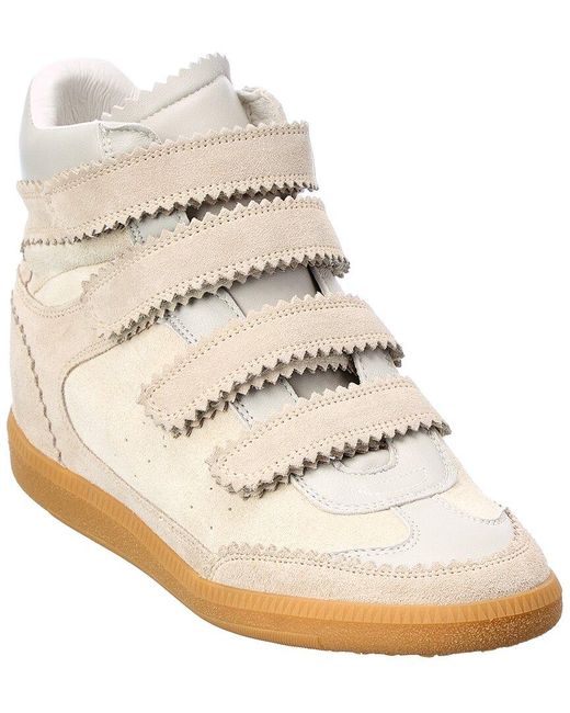 Isabel Marant White Bilsy Suede High-top Wedge Sneaker