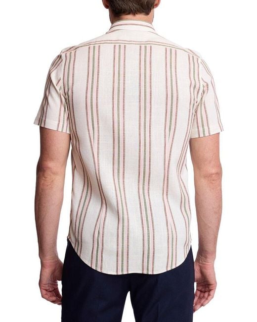 Paisley & Gray White Brian Linen-Blend Shirt for men