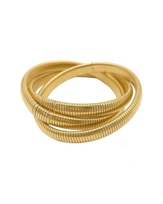 Adornia Metallic 14k Plated Omega Chain Triplet Bracelet