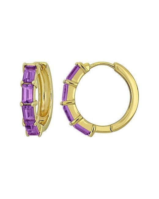 Rina Limor Metallic 2.45 Ct. Tw. Amethyst Huggie Earrings