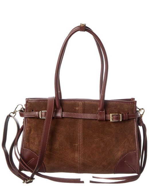 Persaman New York Brown Sadie Suede Tote