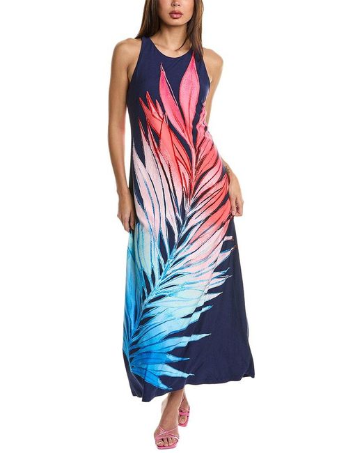 Tommy Bahama Blue Jasmina Perfectly Palm Maxi Dress