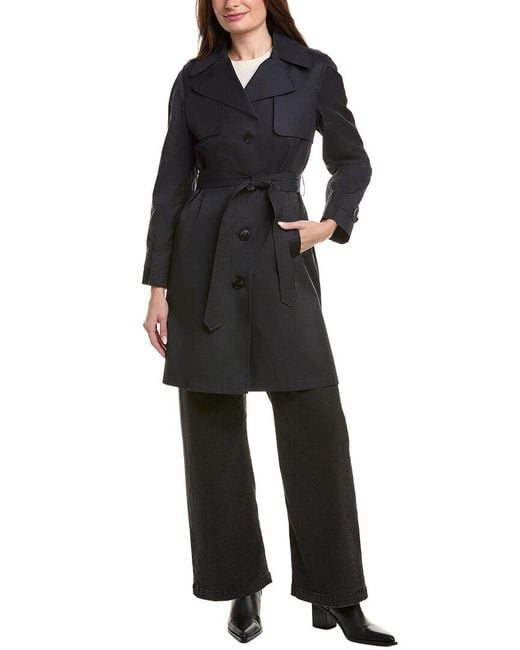 Via Spiga Black Belted Trench Coat