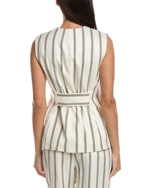 A.L.C. White Noa Linen-Blend Vest