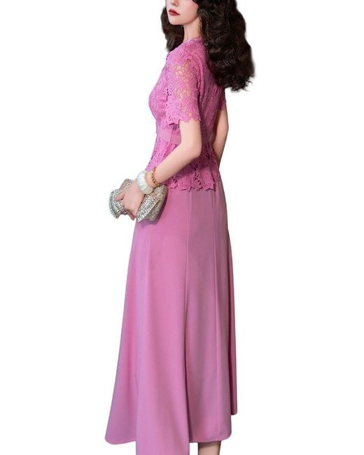 BURRYCO Pink Solid Maxi Dress