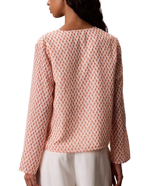 Calvin Klein Red Tie Neck Top