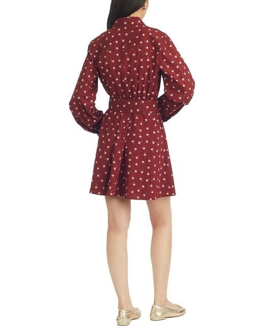Draper James Red Lily Long-Sleeve Mini Dress