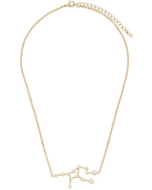 Sterling Forever Metallic When Stars Align Constellation Sign 14K Plated Cz Necklace
