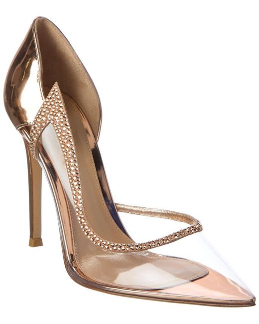Gianvito Rossi Pink Leif 105 Vinyl & Leather Pump