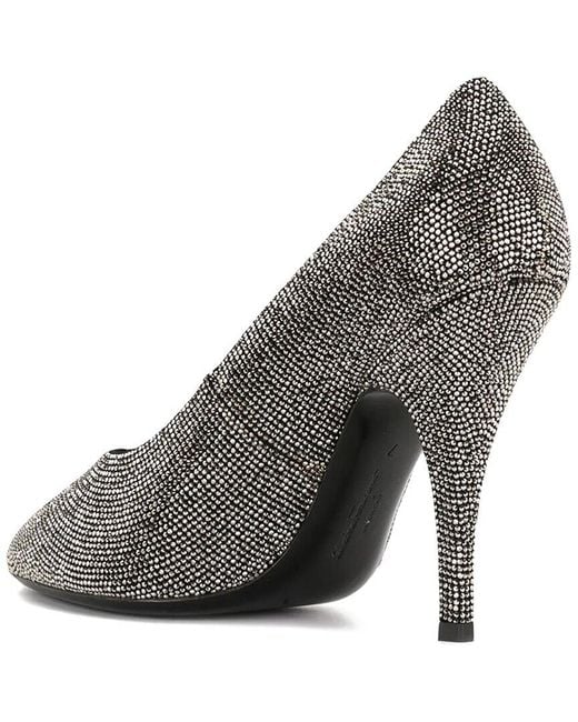 Ferragamo Multicolor Crystal Embellished Leather Pump