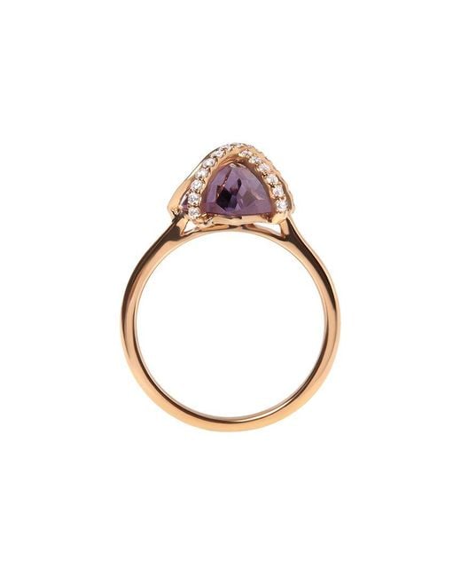 Haus of Brilliance White 14K Rose 3.13 Ct. Tw. Diamond & Lab-Grown Amethyst Cocktail Ring