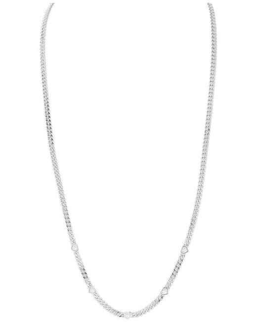 Chloe and Madison White Cz Heart Curb Necklace