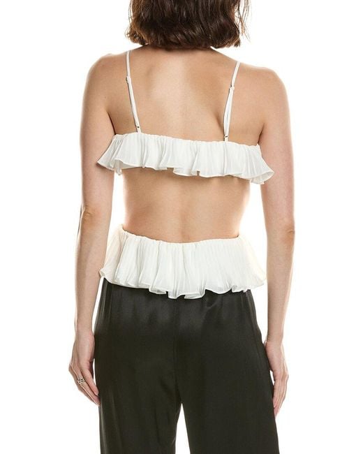 Bardot White Ilara Pleated Cutout Top