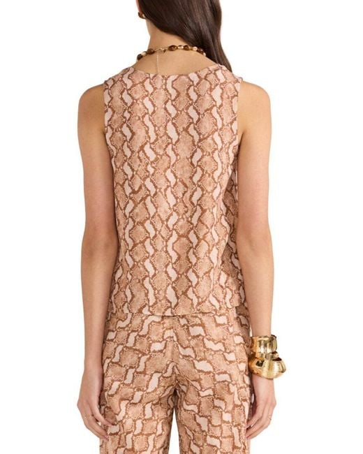 MINKPINK Brown Koa Tie Top