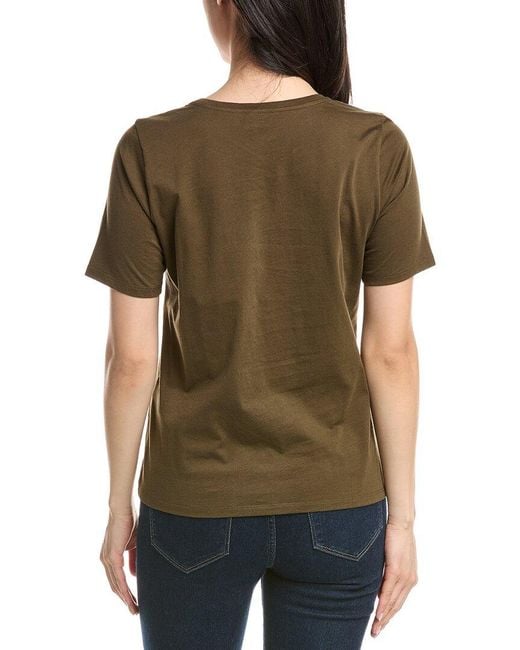 Eileen Fisher Green Round Neck T-Shirt