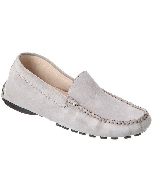 French Sole Stella Suede Loafer in White | Lyst Canada