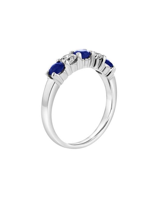 LEVARON Blue 14K 1.11 Ct. Tw. Diamond & Sapphire Stackable Ring