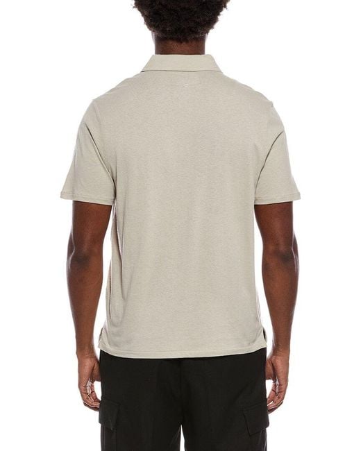 Rag & Bone Gray Darien Linen-Blend Polo Shirt for men