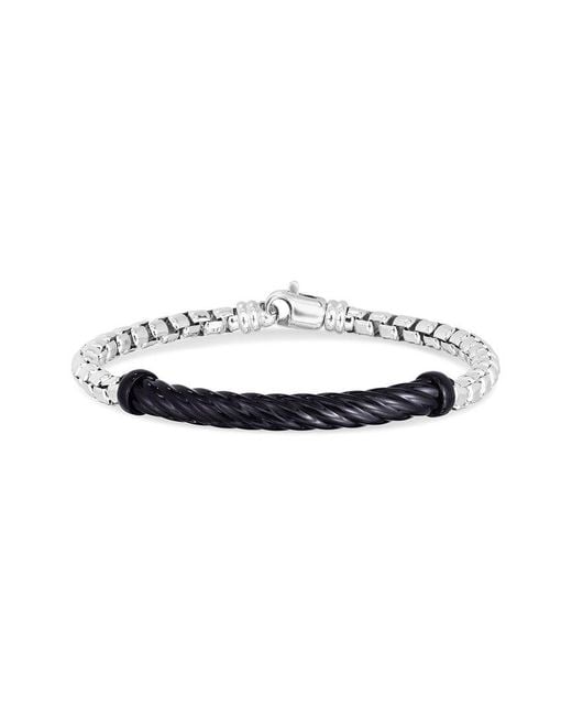 Italian Silver White Cable Chain Bracelet