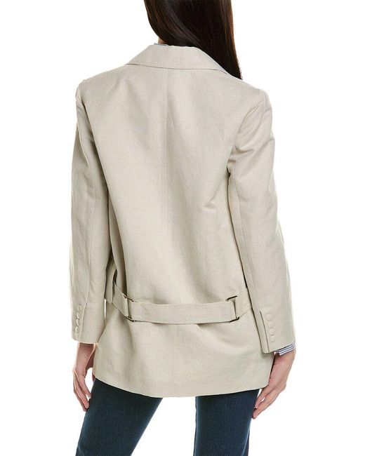 Max Mara Natural Mosa Linen-Blend Jacket