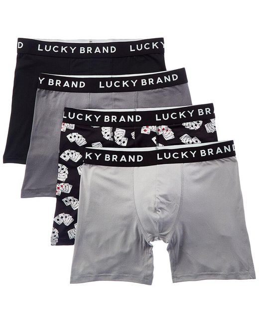 Lucky Brand Gray 4pk Essential Soft Boxer Brief for men