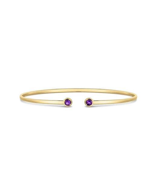 Italian Gold White 14K 0.22 Ct. Tw. Amethyst Bangle Bracelet