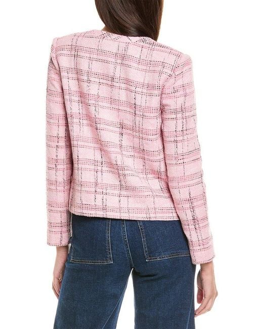 St. John Red Prince Of Whales Plaid Jacket