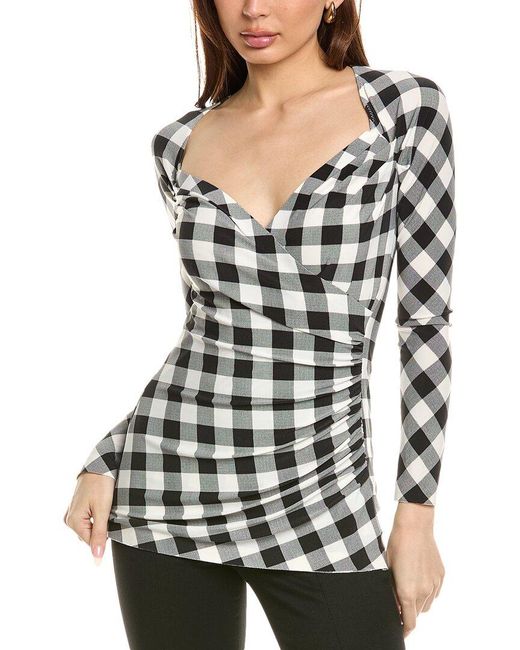 Norma Kamali Black Sweetheart Side Drape Top