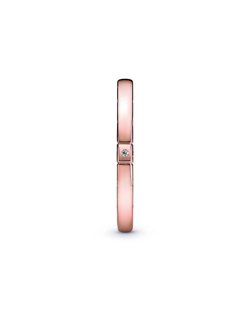 Pandora Pink Signature 14k Rose Gold Plated Cz Logo Ring