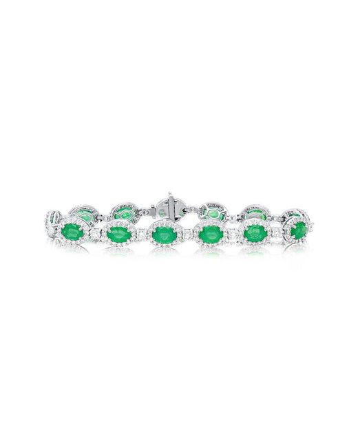 Diana M Green Fine Jewelry 18k 13.65 Ct. Tw. Diamond & Emerald Bracelet