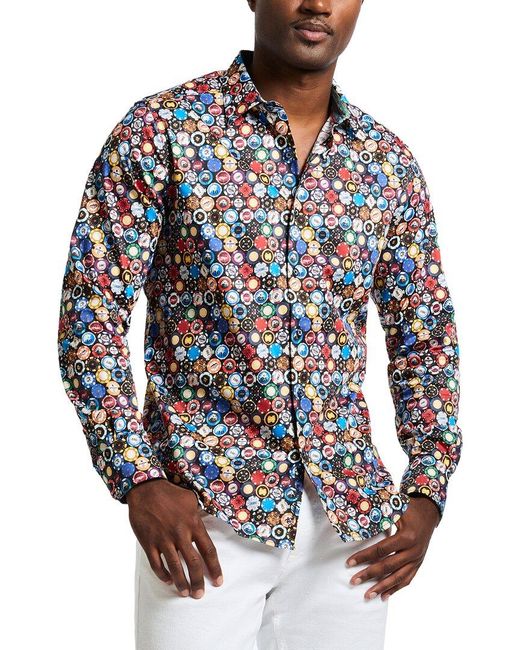 Robert Graham Blue Highroller Woven Shirt for men