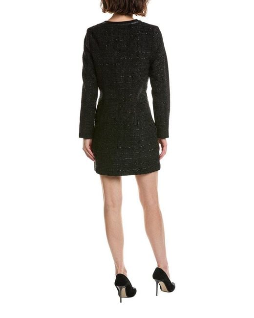 Pascale La Mode Black Tweed Fitted Formal Dress