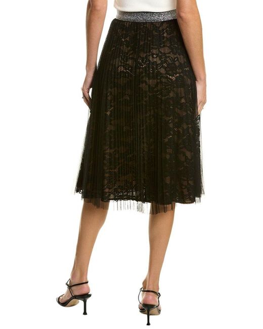 Gracia Black Pleated Lace Skirt