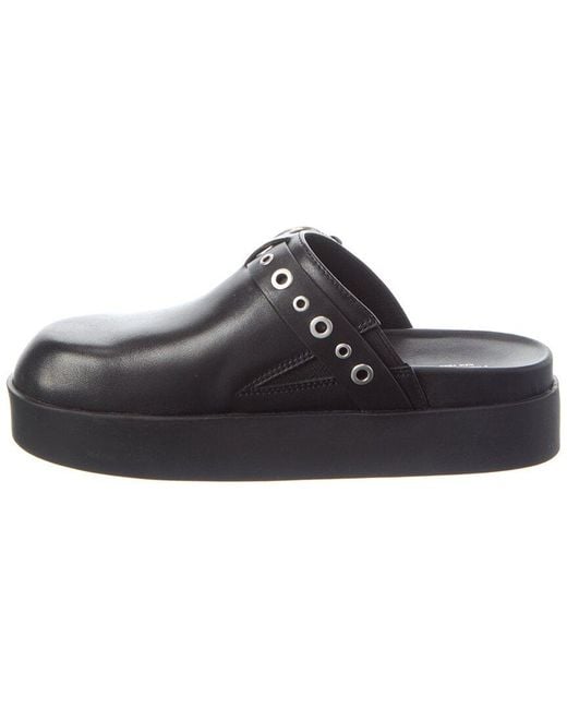 Rag & Bone Black Geo Buckle Leather Platform Mule