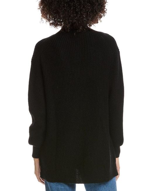 Forte Black Boyfriend Wool & Cashmere-Blend Cardigan