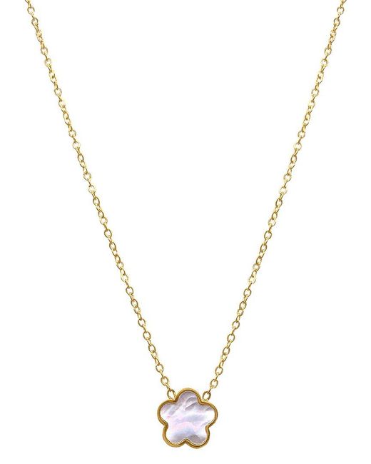 Adornia White 14k Plated Clover Necklace