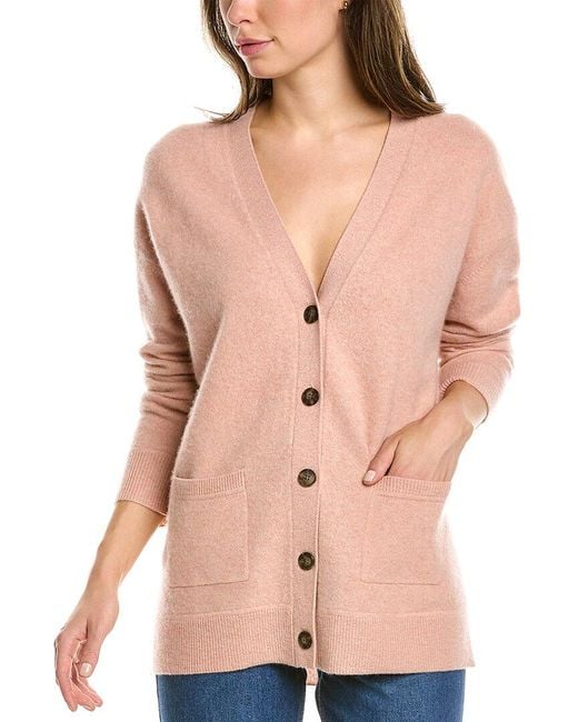 NAADAM CASHMERE Naadam Boyfriend Cashmere Cardigan in Pink (Natural