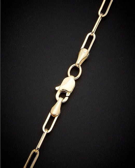 Italian Gold Black 14k Paperclip Chain Ankle Bracelet
