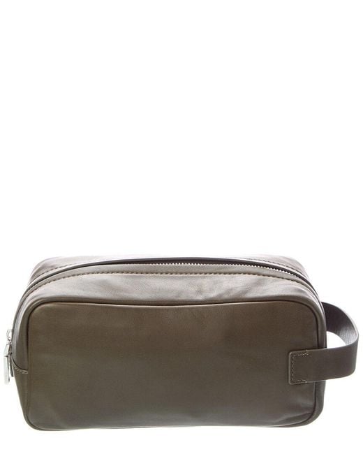 Vince Gray Leather Dopp Kit for men
