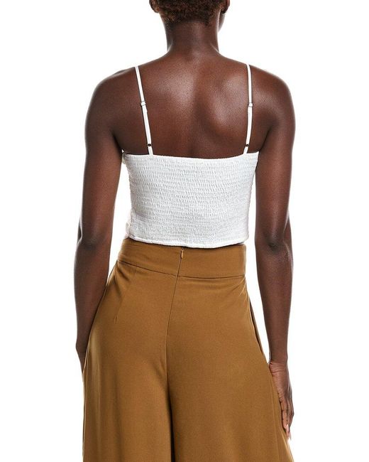 Gracia Brown Ruffled Detail Mesh Fabric Top