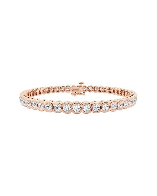 Lab Grown Diamonds White 14K Rose 7.02 Ct. Tw. Lab Grown Diamond Bracelet