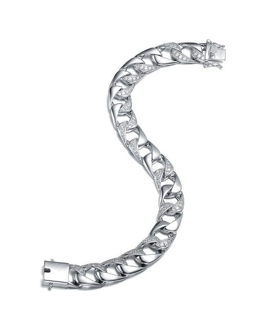 Genevive Jewelry White Silver Cz Bracelet