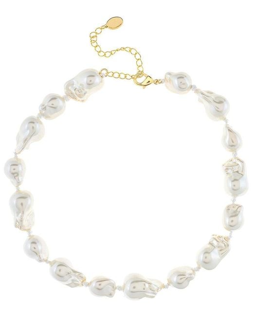 Rivka Friedman White 18K Plated Pearl Necklace