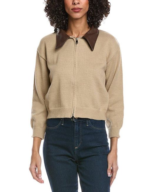 Madison Miles Blue Knit Zip Cardigan