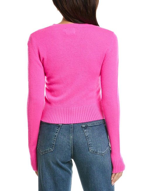 Brodie Cashmere Pink Emilia Crewneck Cashmere Sweater