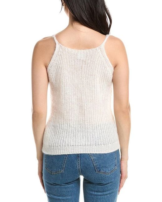 Eleventy Blue Knit Mohair & Silk-blend Tank