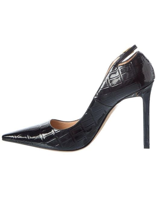 Tom Ford Blue Croc-Embossed Patent Pump