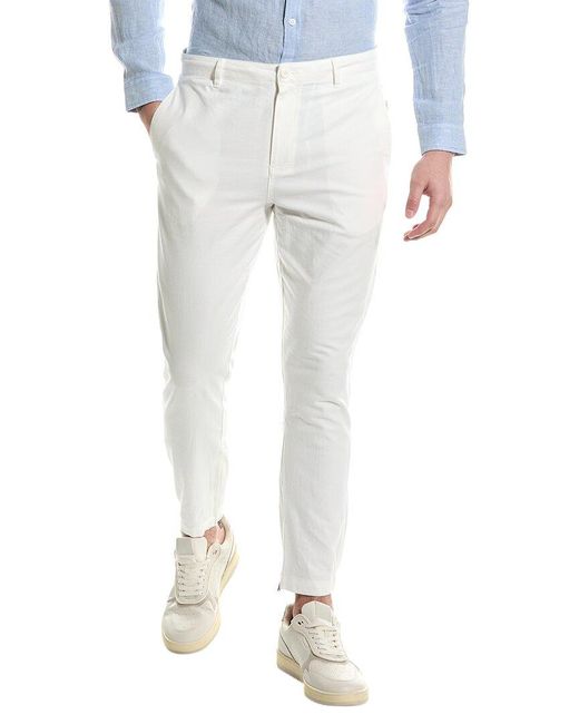 Onia White Stretch Linen-blend Traveler Pant for men