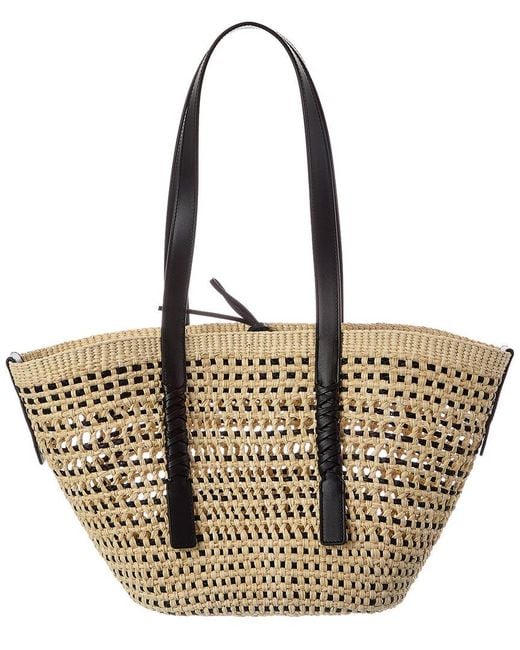 Loewe Metallic Braid Medium Palm & Leather Tote